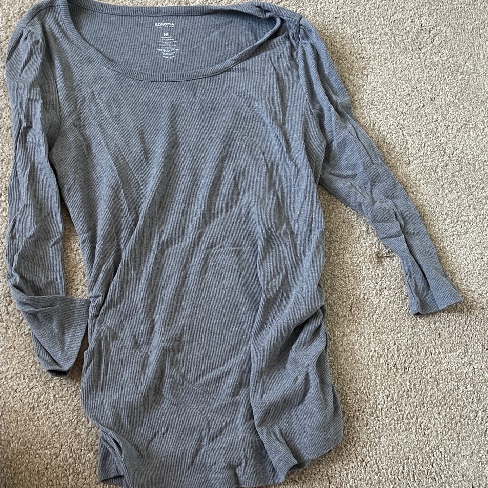 Sonoma Women's Maternity Charcoal Long Sleeve Top